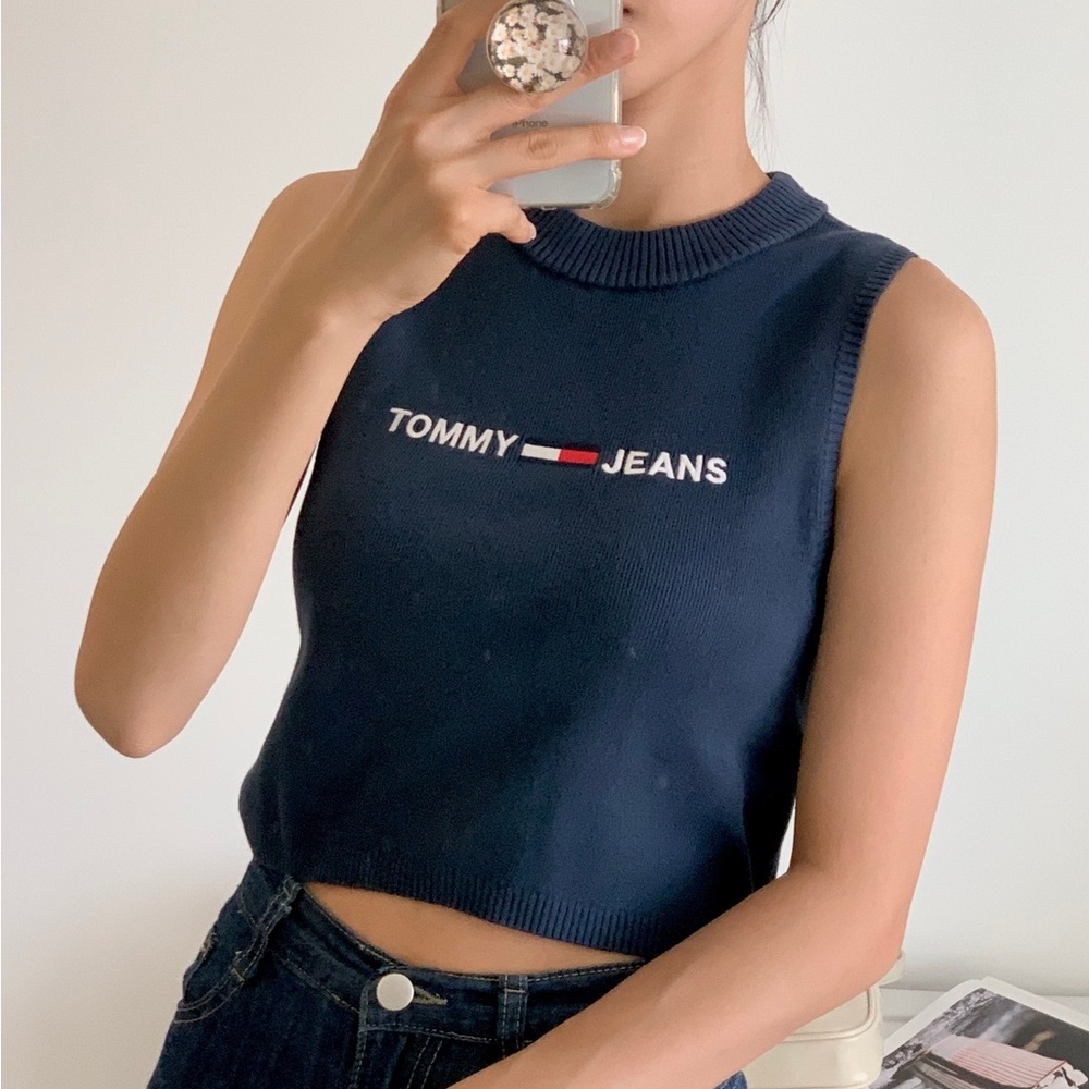 Tommy Hilfiger Navy Crop Top